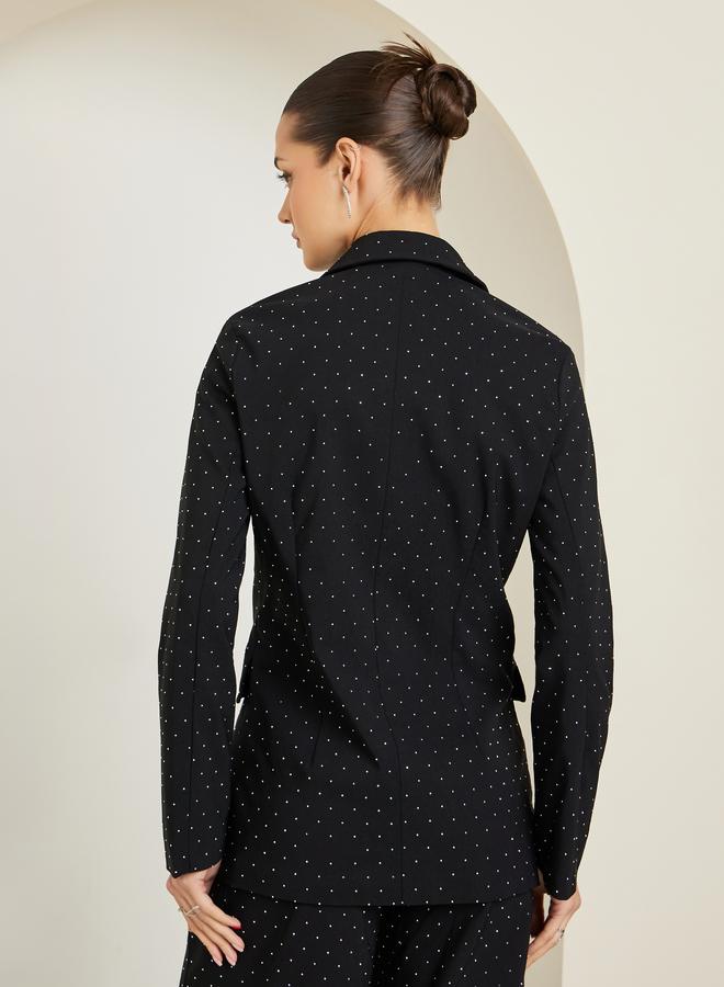 ستايلي بليزر مزين بقصة عادية - Image 4